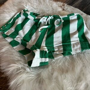 Free People Green and White Striped Shorts